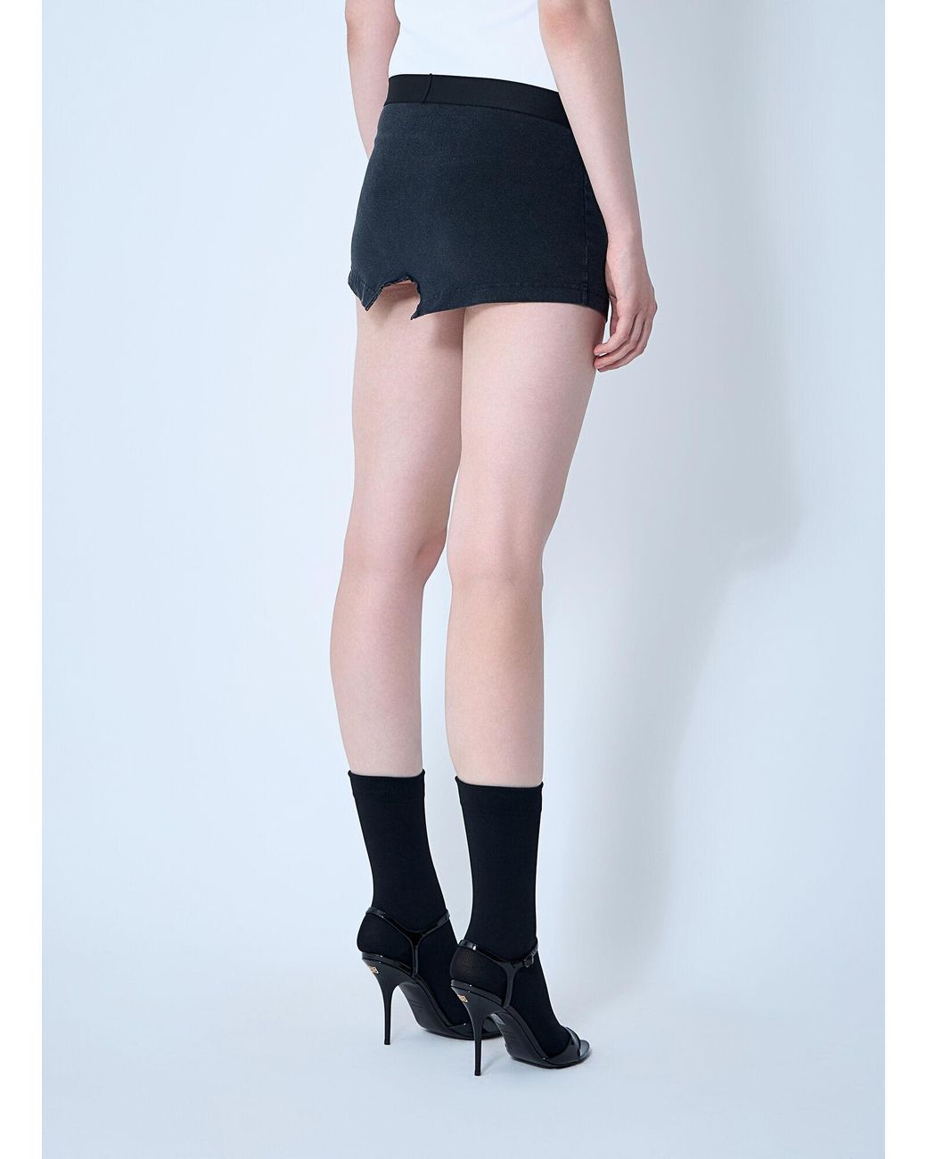 Balenciaga Blue Cut-Off Brief Mini Skirt