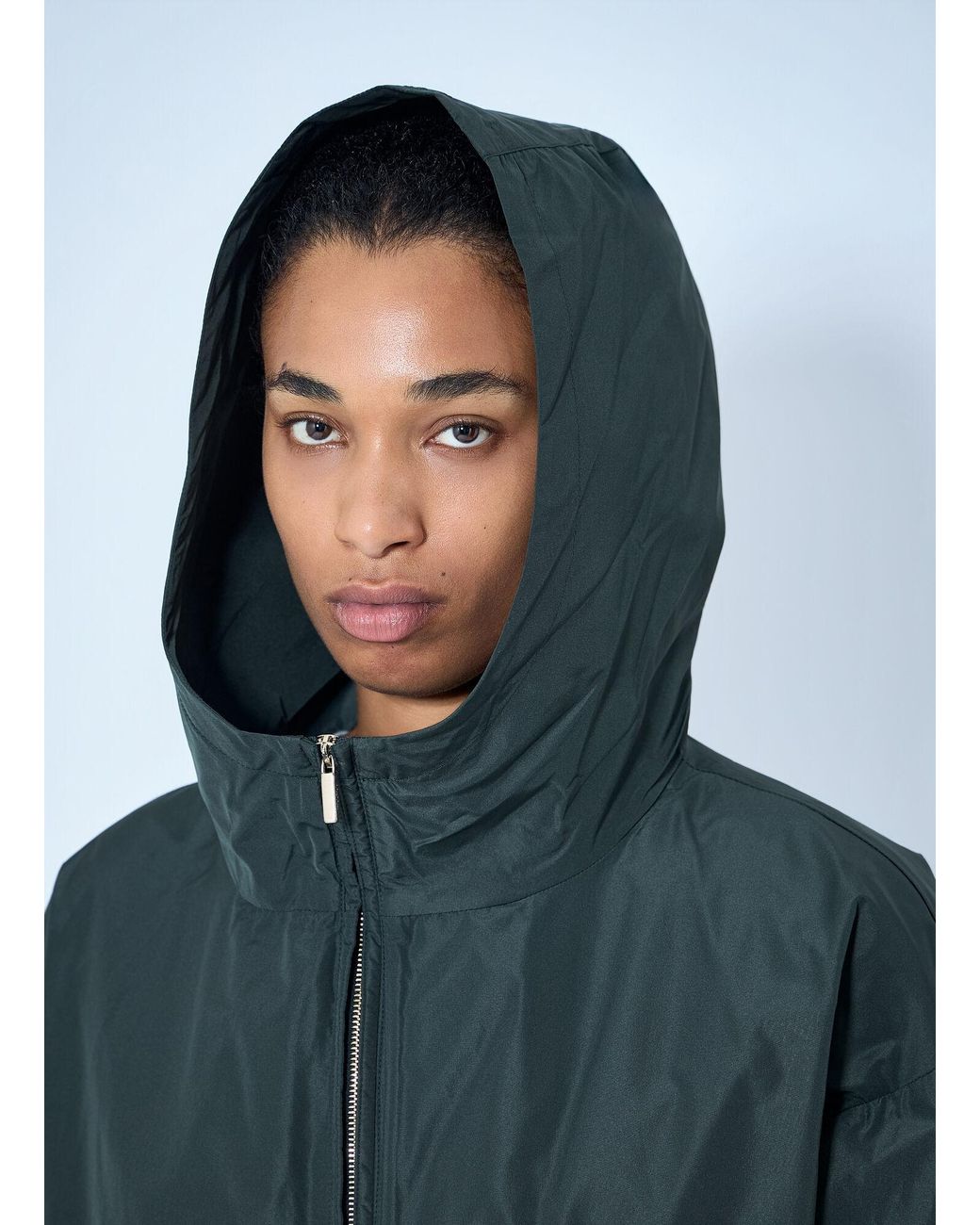 Max Mara Blue Hooded Zip Jacket