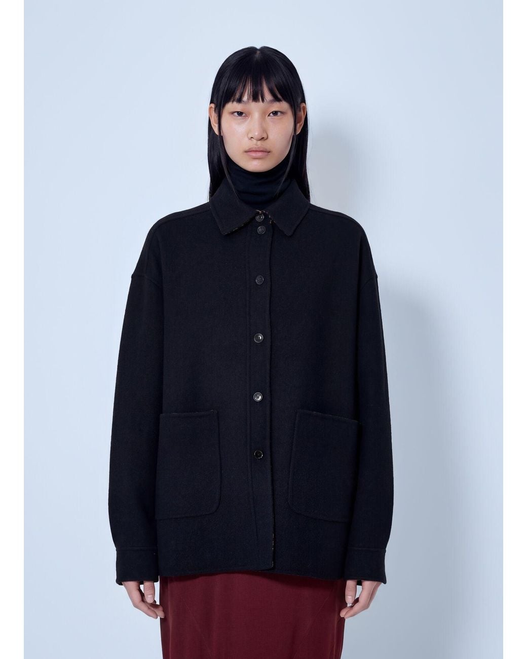 Max Mara Blue Double-faced Wool-blend Overshirt