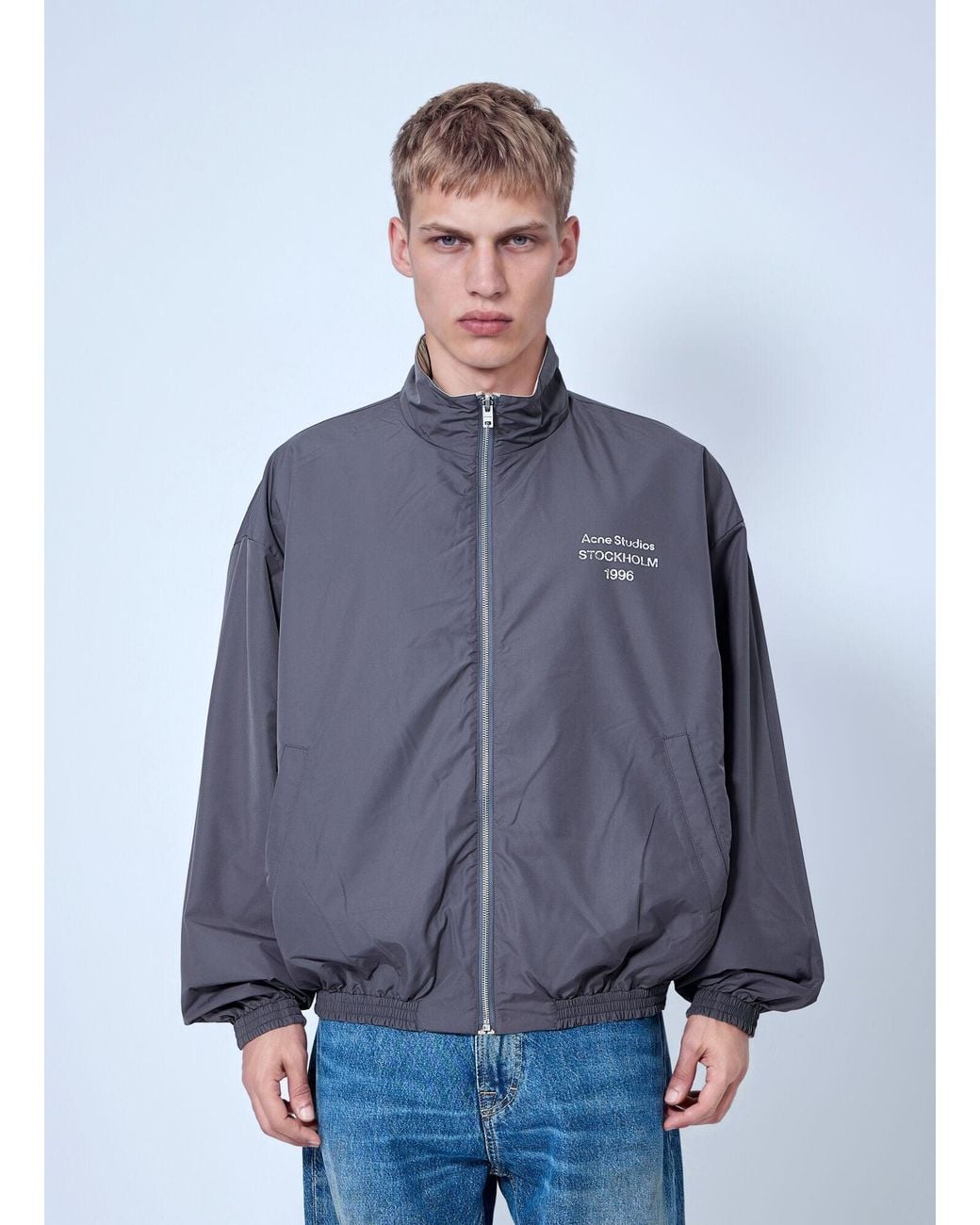 Acne Blue Reversible Zip-Up Jacket for men