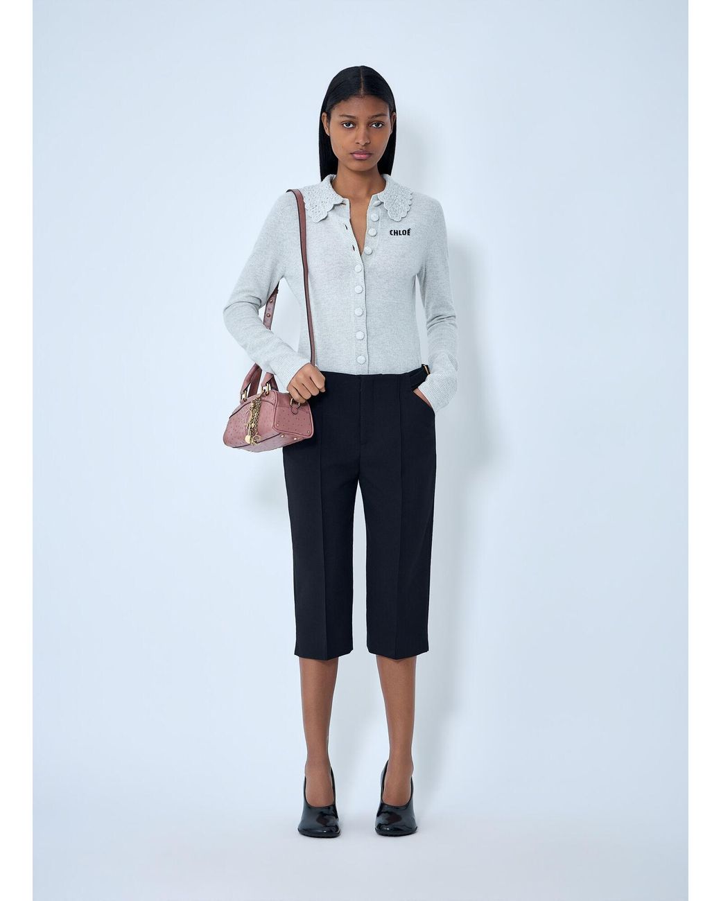 Chloé White Logo Cardigan