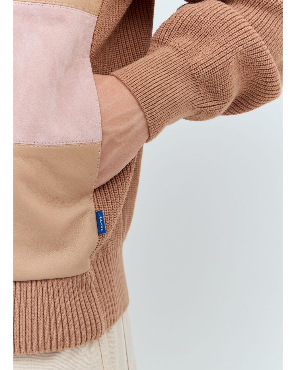 AWAKE NY Natural Checkerboard Zip-Front Jacket for men