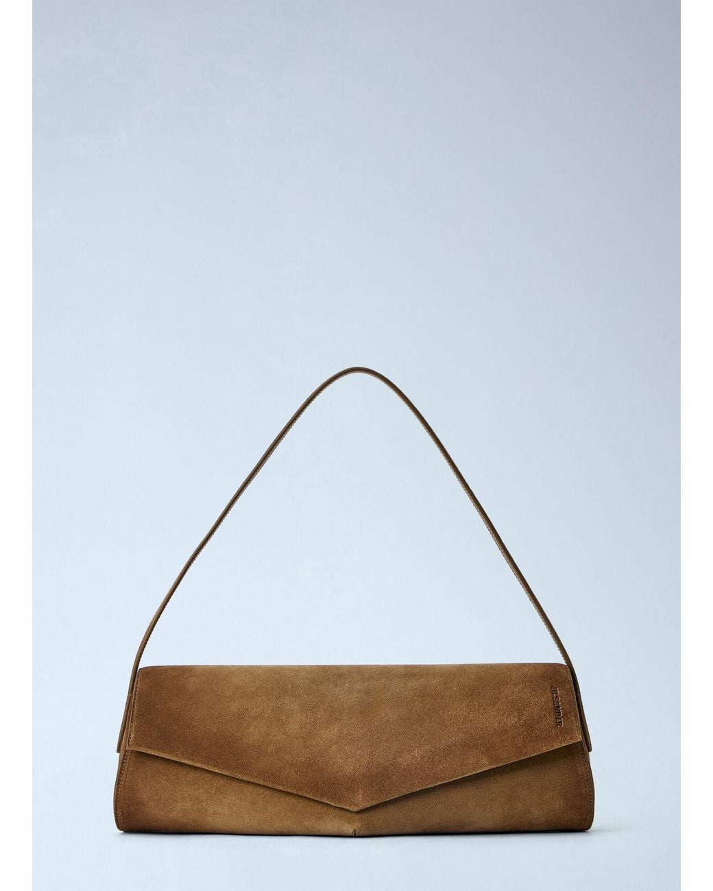 Jil Sander Gray Kante Suede Shoulder Bag
