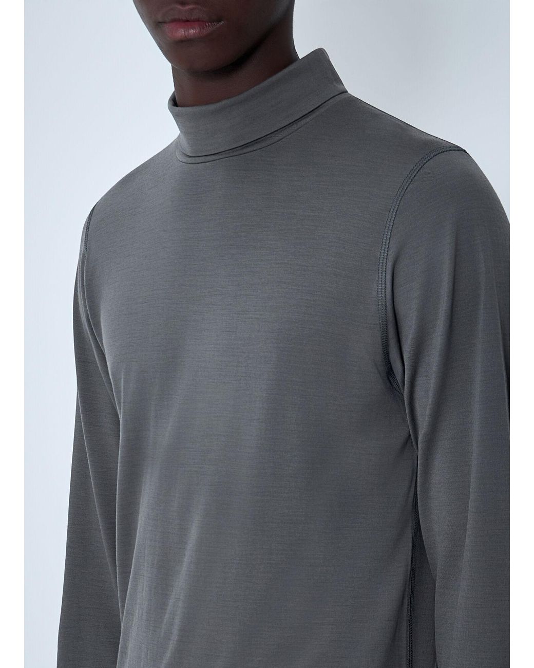 Rier Gray Wool Turtleneck Sweater for men