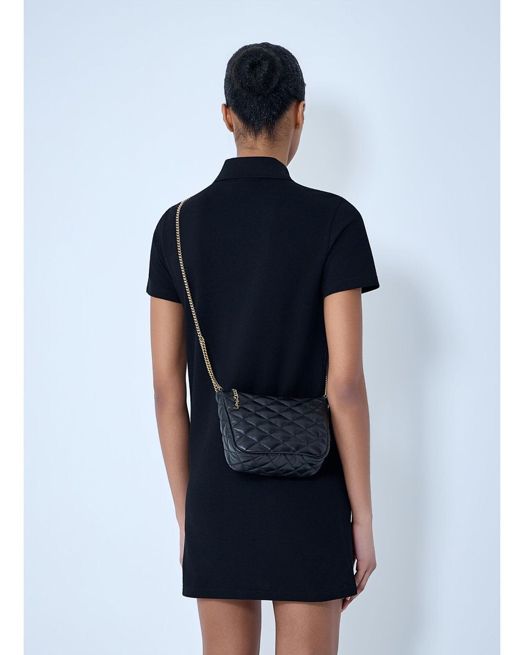 Saint Laurent Blue Quilted Leather Chain Bag