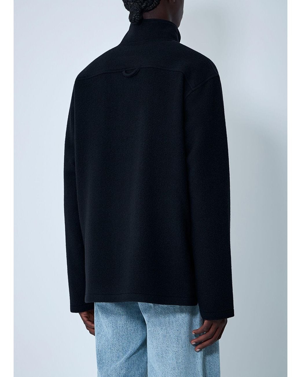 Rier Blue Zip-Up Fleece Sweatshirt