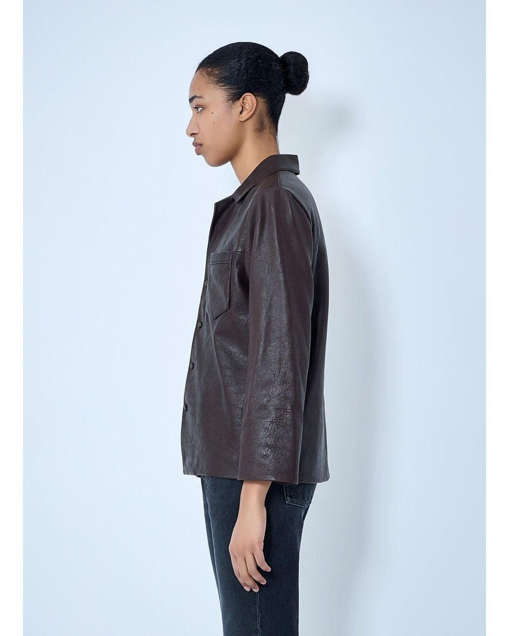 Saint Laurent Gray Leather Jacket