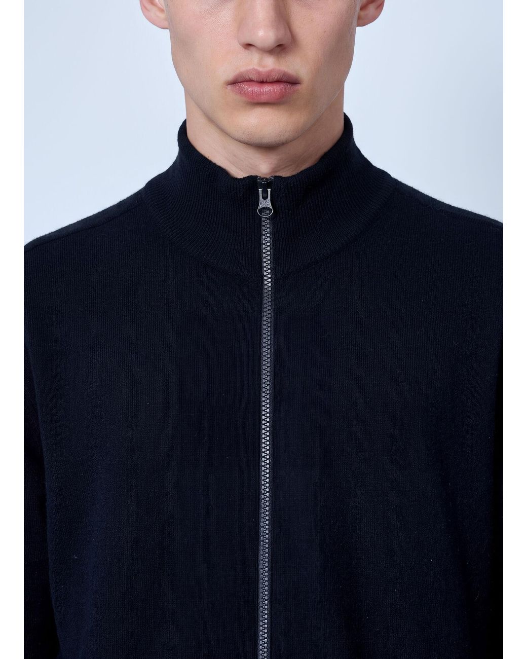 Stone Island Blue Zip-Up Knit Cardigan for men
