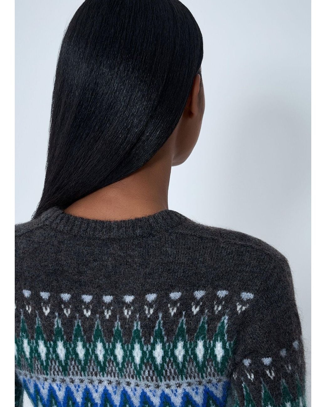Acne Blue Fair Isle Knit Sweater