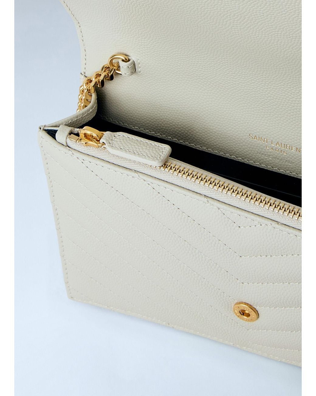 Saint Laurent Blue Cassandre Envelope Chain Wallet