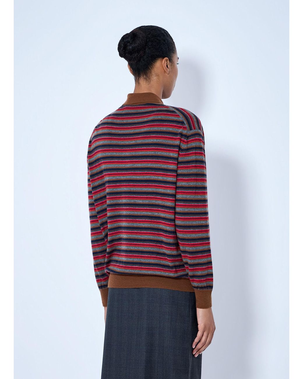 Prada Red Striped Polo Sweater