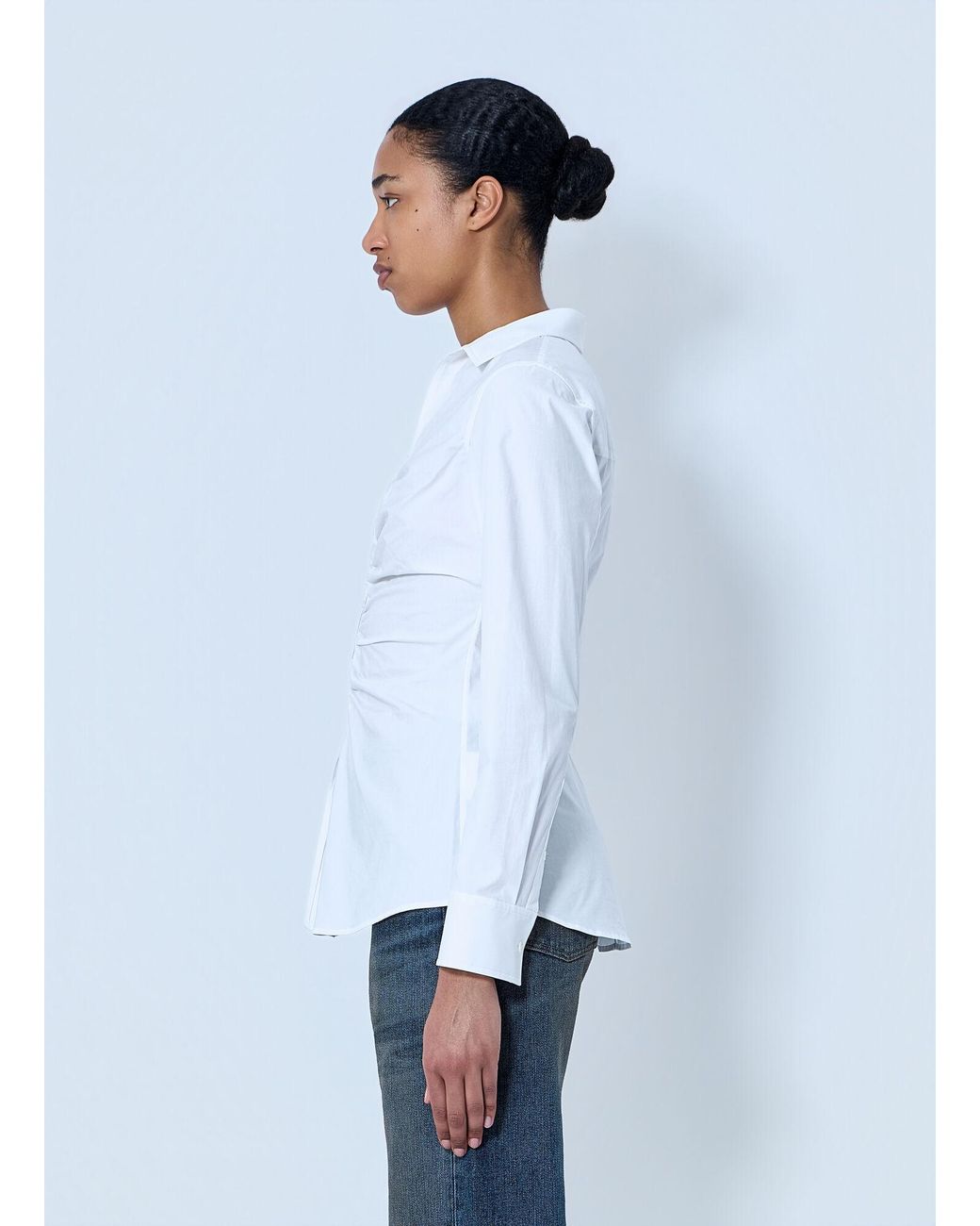Alexander Wang White Gathered Bust Shirt