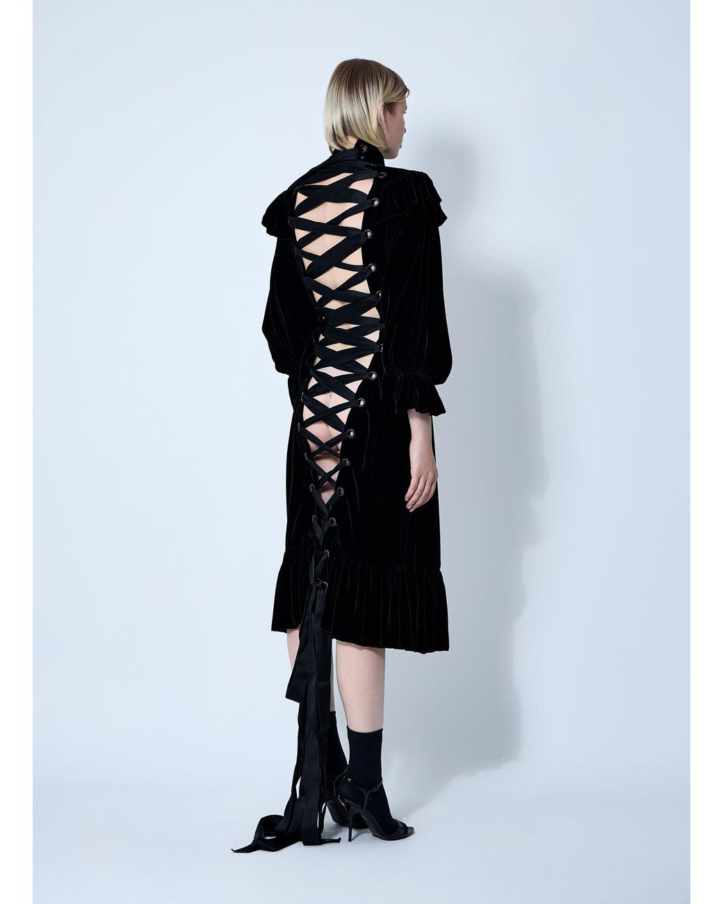 Balenciaga White Lace-Up Dress