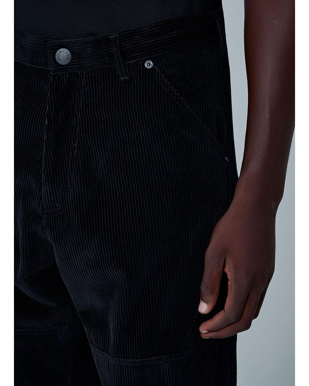 Moncler Black Cotton Pants for men