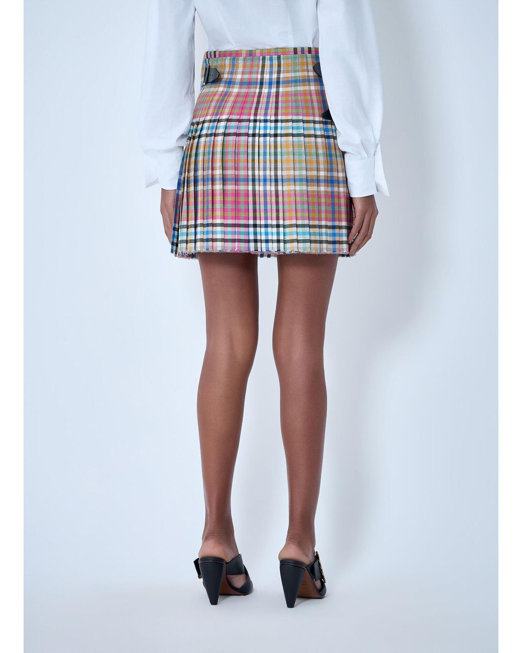 Vivienne Westwood Blue Plaid Mini Skirt