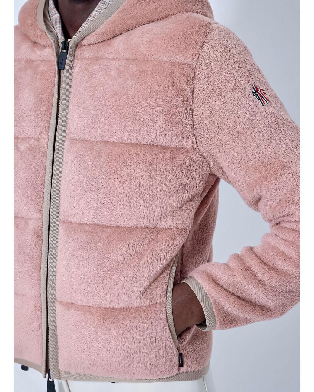 Moncler Pink Polartec® Padded Zip-up Hoodie