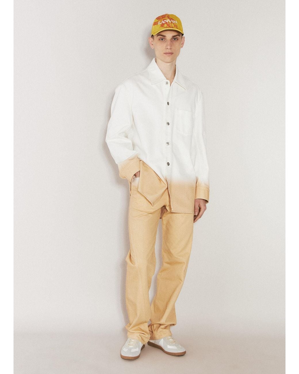 Lanvin Natural Gradient-Effect Twisted Jeans for men
