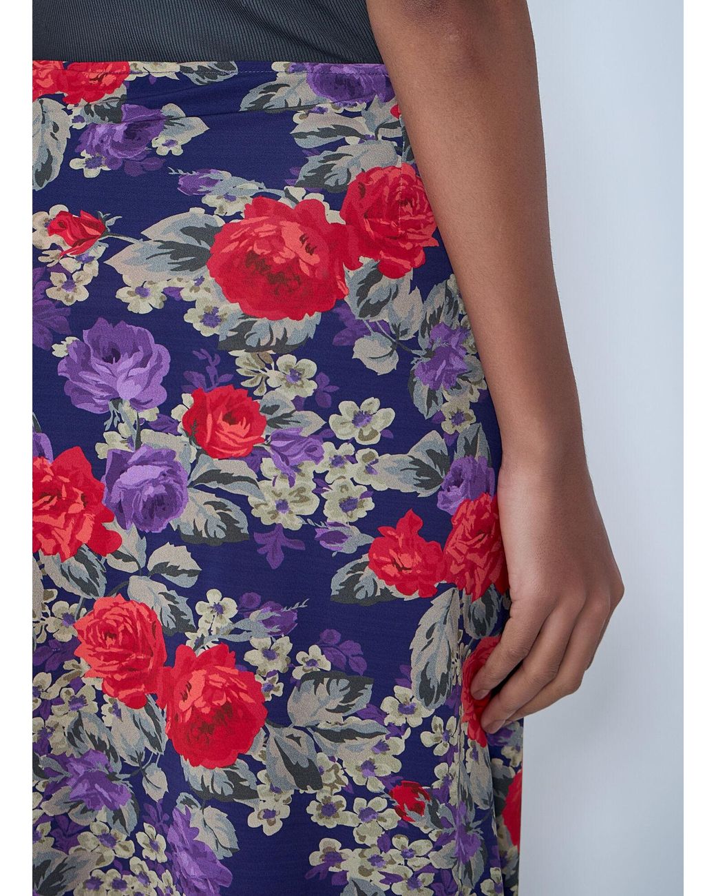Acne Blue Floral Print Layered Skirt Pants