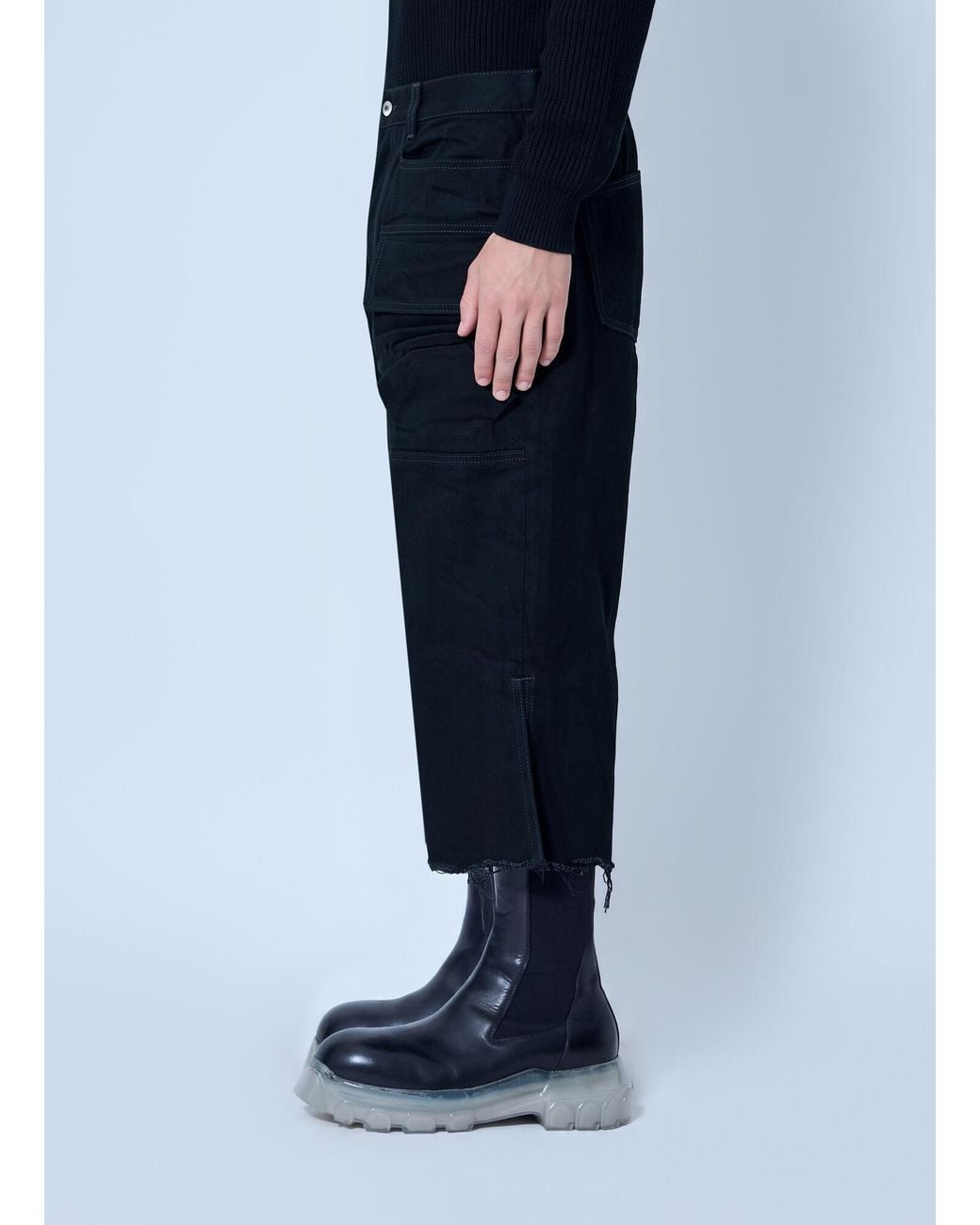 Rick Owens Blue Cargo Bolan Cutoffs for men