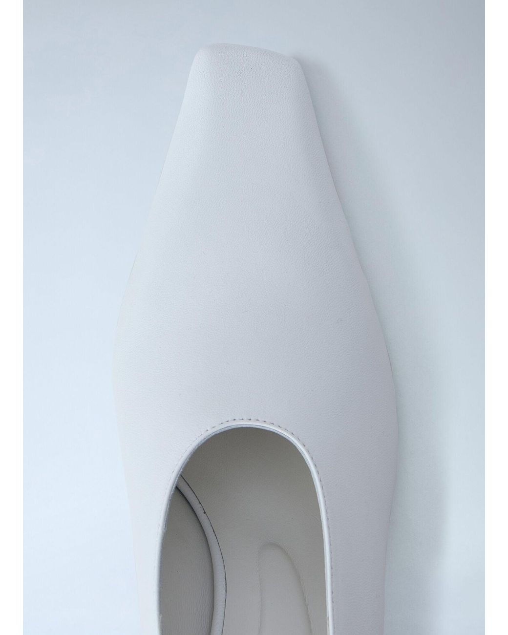 Sportmax White Leather Kitten Heel Pumps