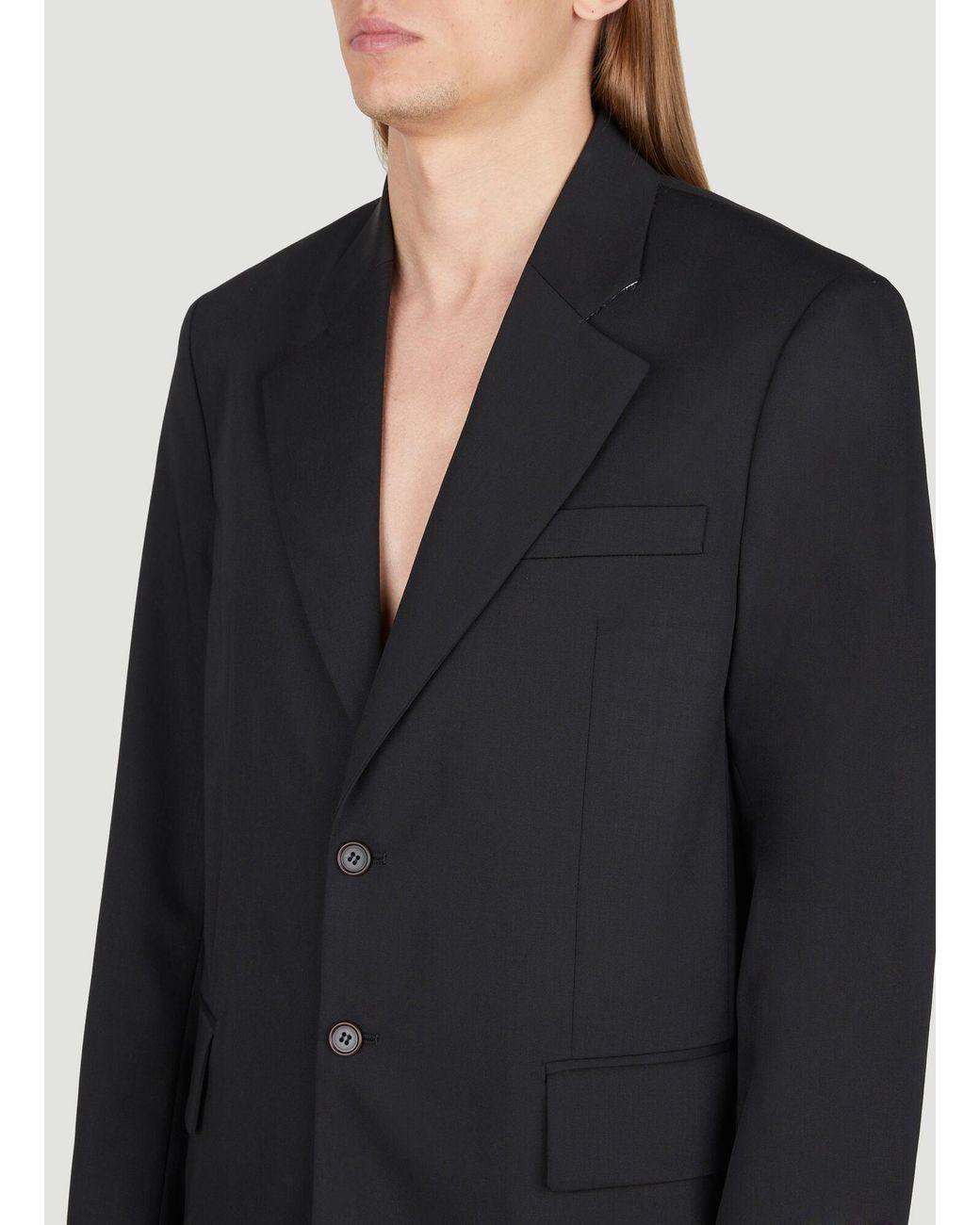 Diomene Black Wool Suit Blazer for men
