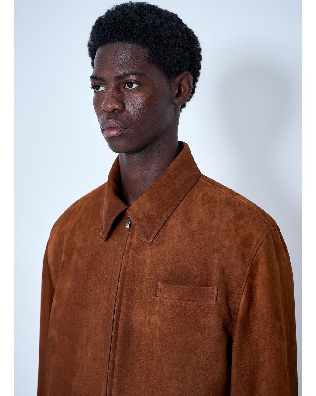Miu Miu Brown Suede Zip Jacket for men
