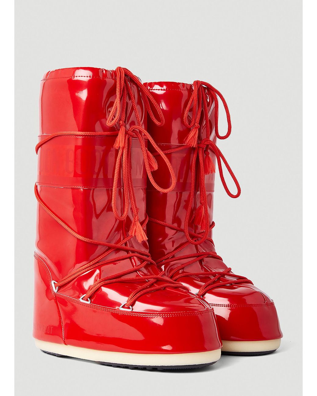 Moon Boot Icon Vinyl Snow Boots in Red for Men | Lyst