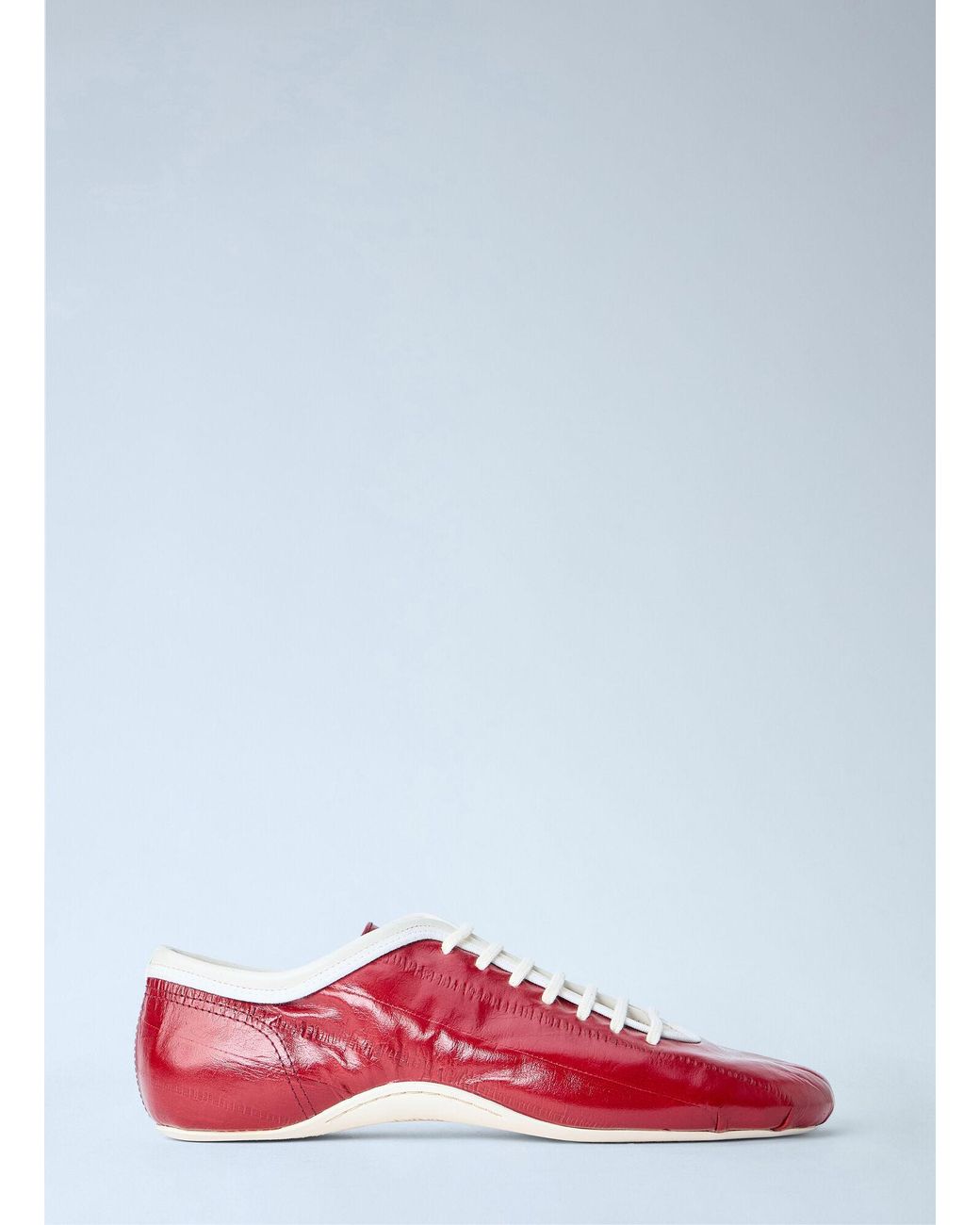 Dries Van Noten Red Leather Lace-Up Sneakers