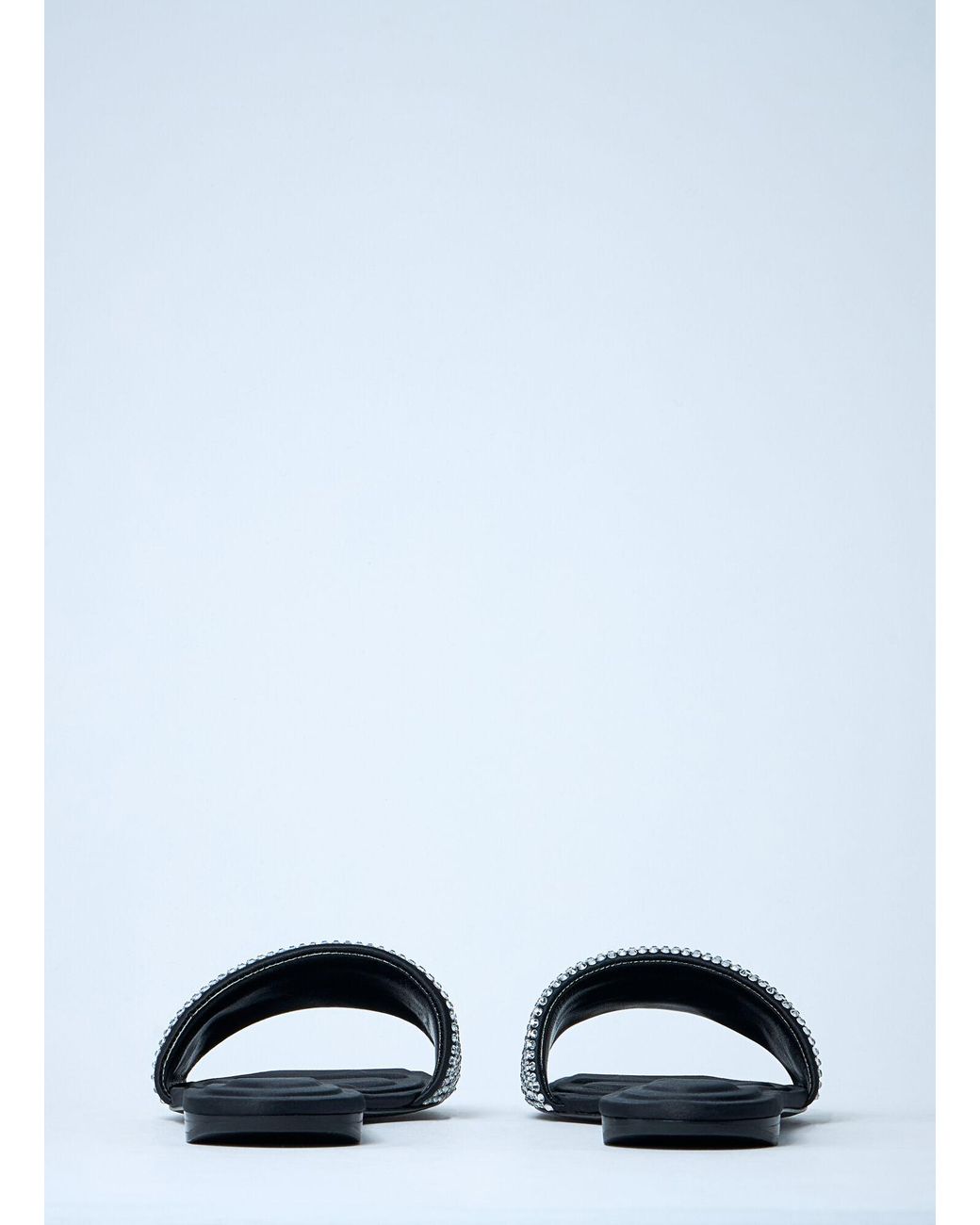 Alexander Wang White Embellished Logo Motif Slides