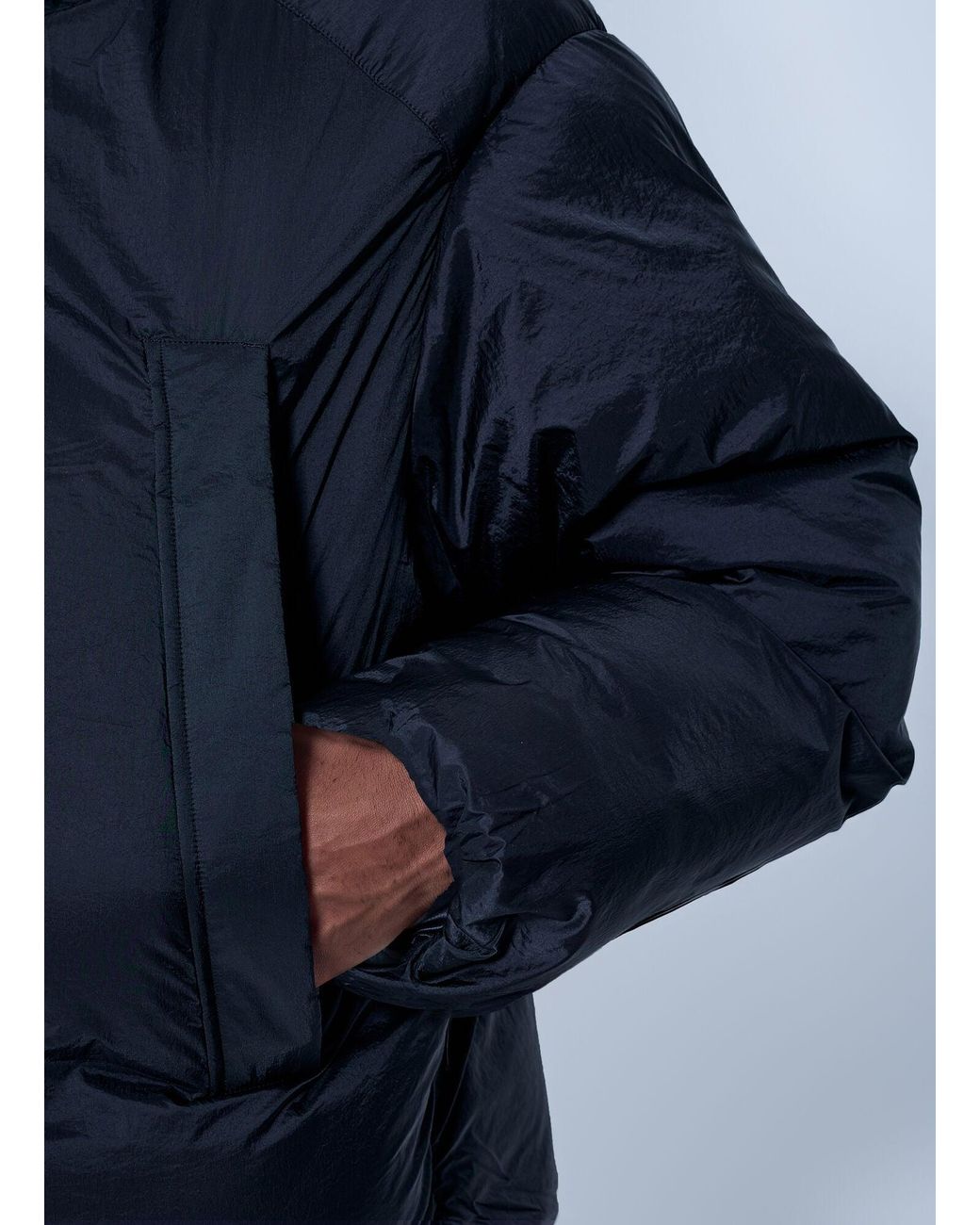 Y-3 Blue Hooded Puffer Jacket for men