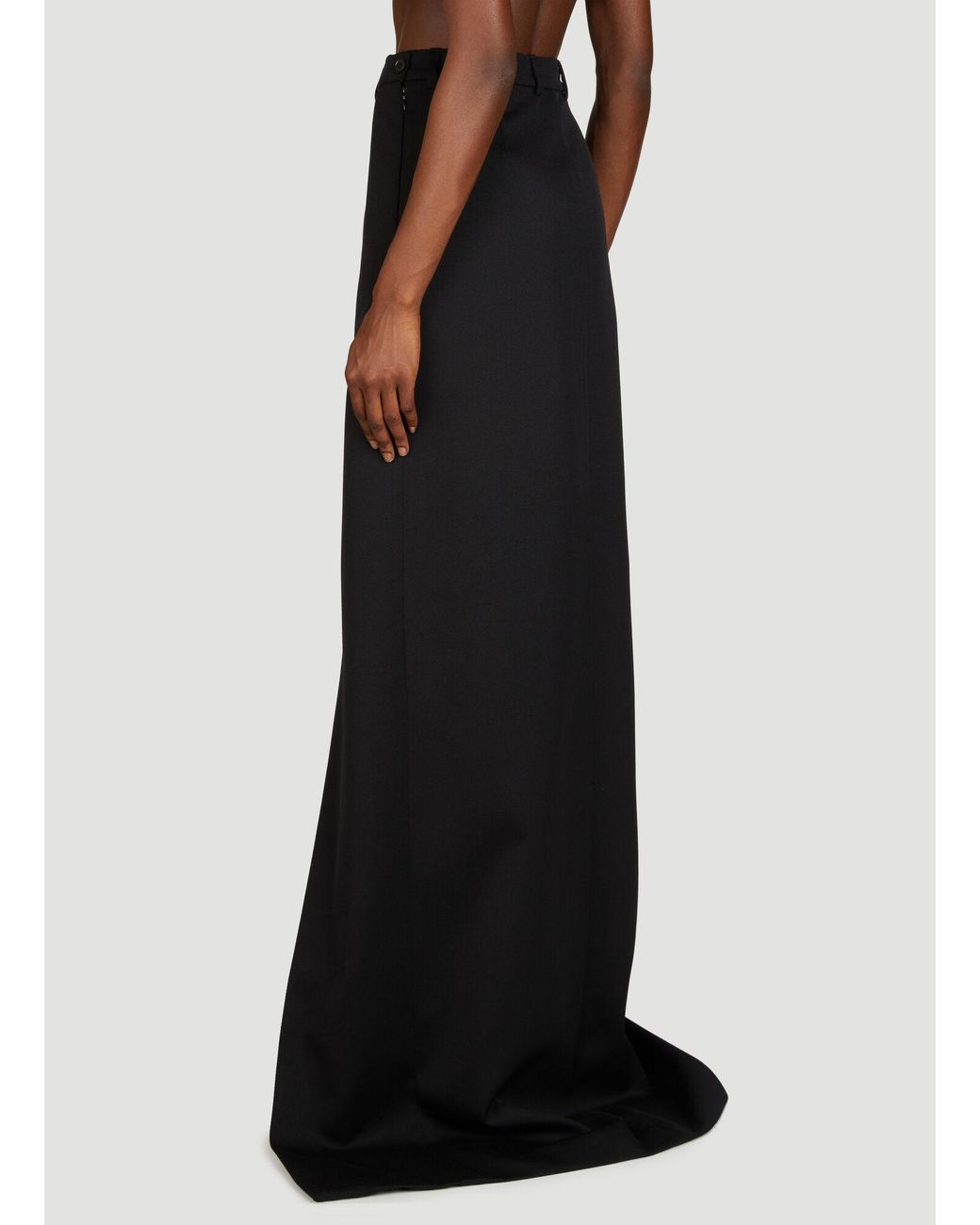 Balenciaga Black Split Tailored Skirt
