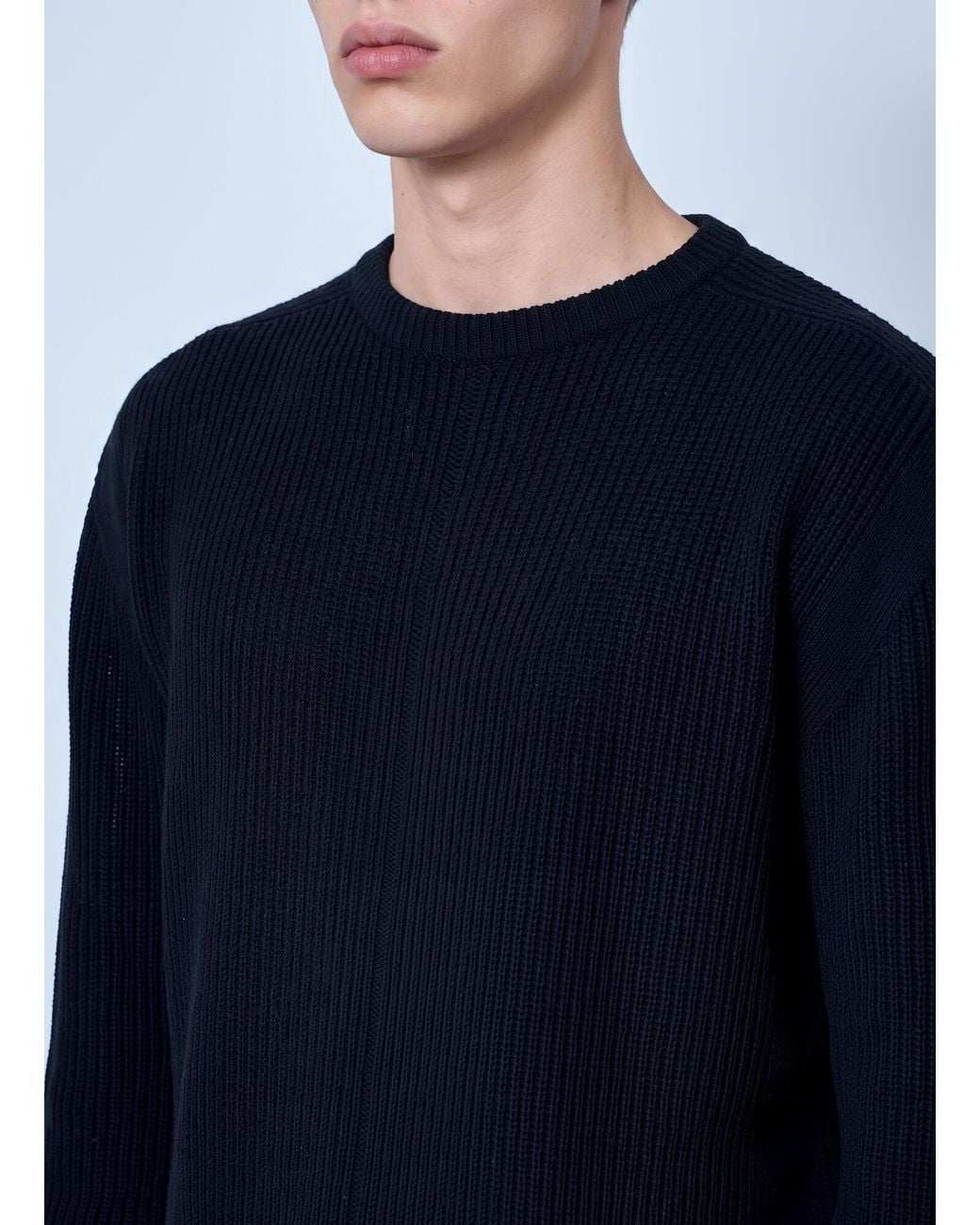 Rick Owens Blue Fisherman Round Neck Sweater for men