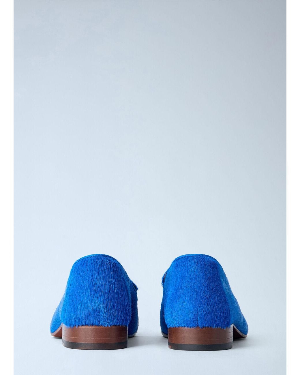 Dries Van Noten Blue Calf Hair Loafers