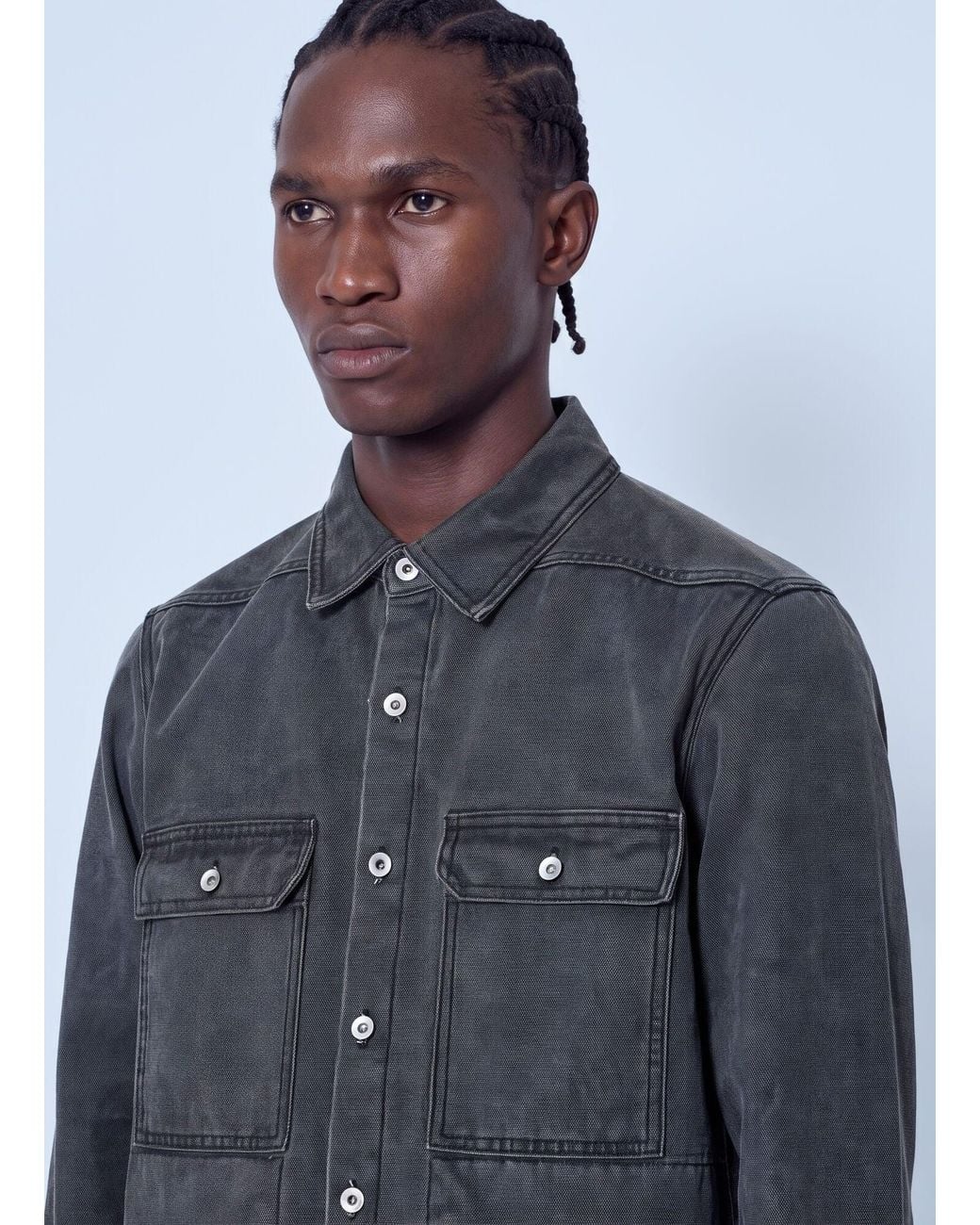 Rick Owens Blue Denim Shirt for men