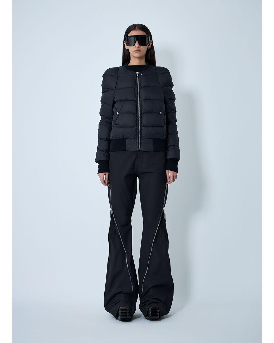 Rick Owens Blue Duvet Bomber Coat
