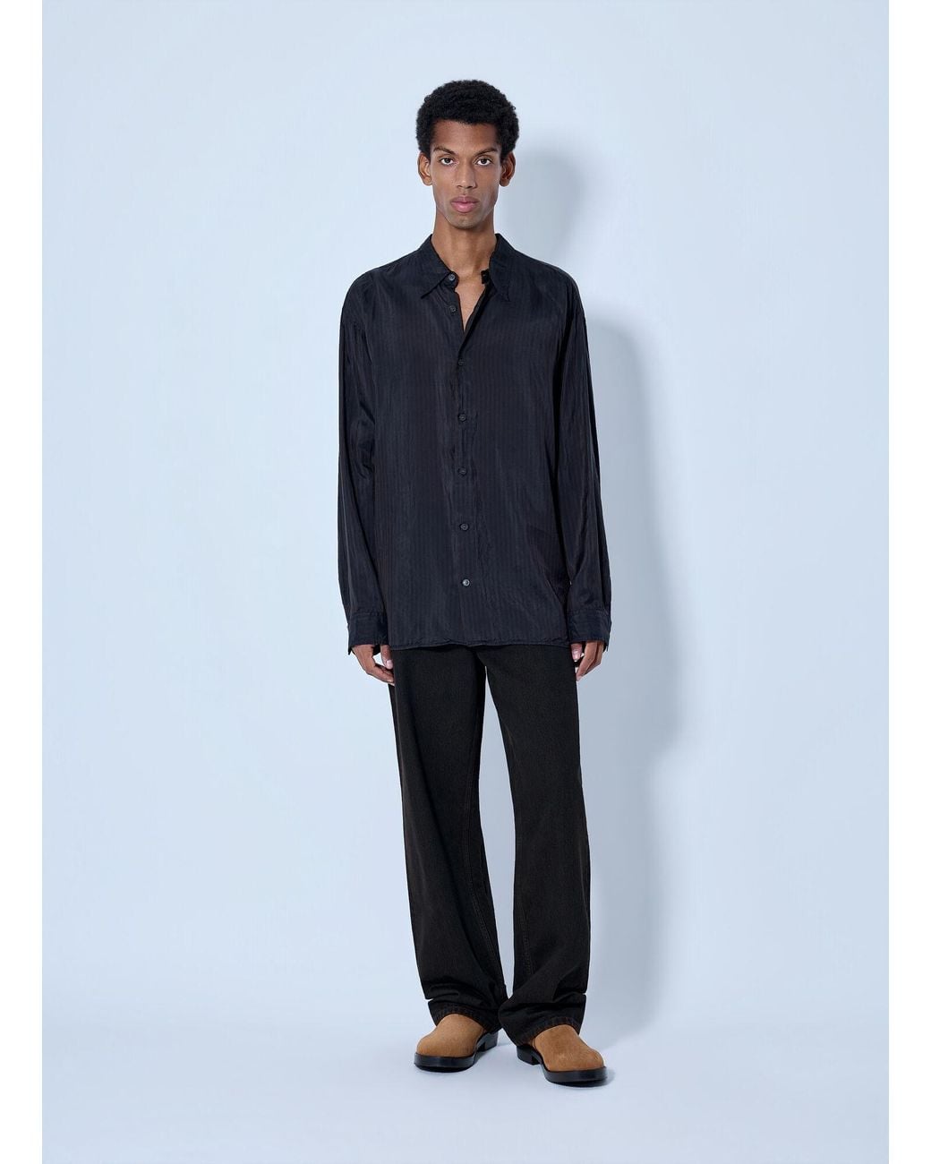 Dries Van Noten Blue Croom Striped Shirt for men
