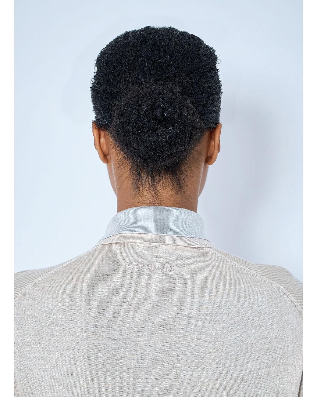 Acne White Layered Collar Knit Top
