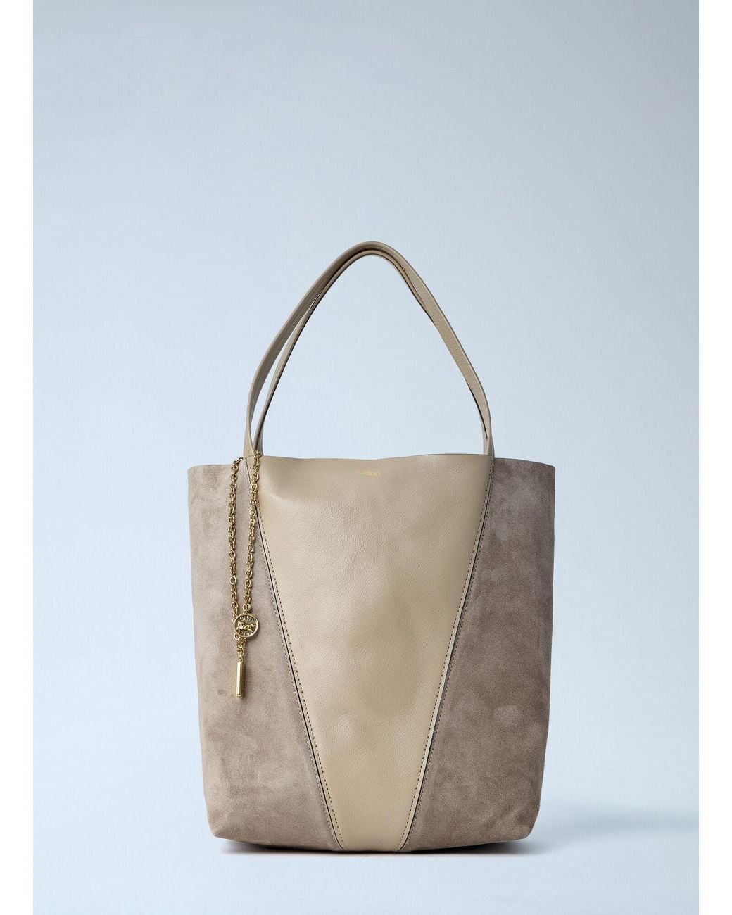 Chloé Blue Chloã Spin Suede Tote Bag