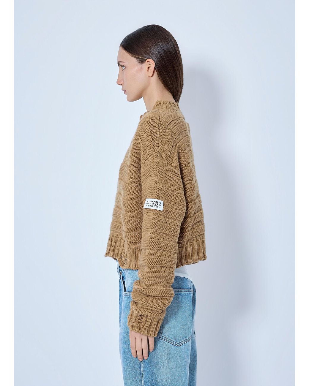 MM6 by Maison Margiela Blue Ribbed Knit Sweater