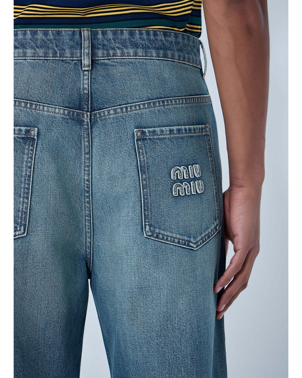 Miu Miu Blue Wide-Leg Denim Jeans for men