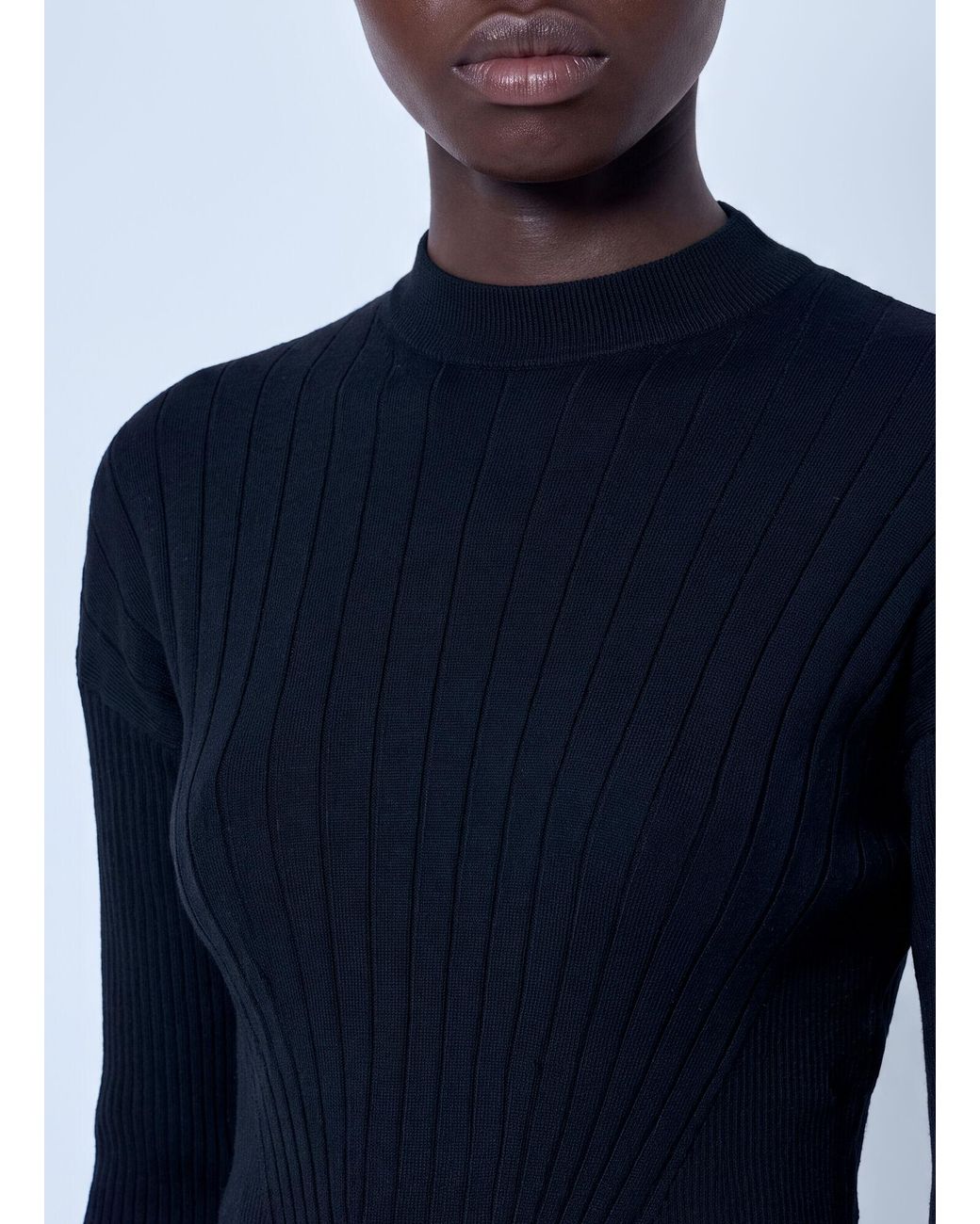 Sportmax Blue Ribbed Knit Sweater