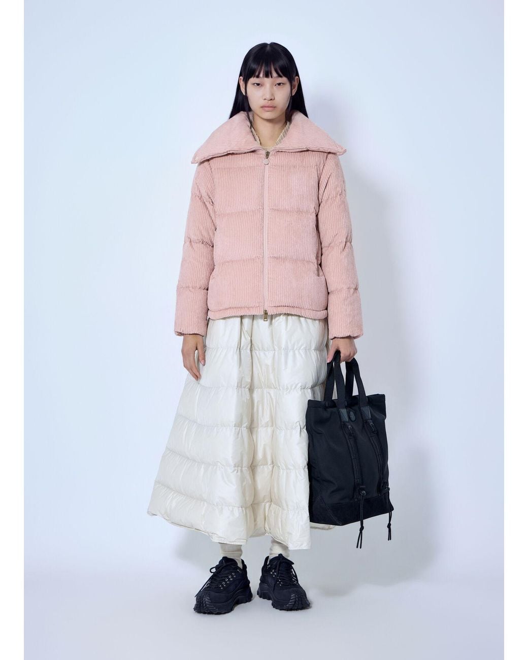 Moncler Pink Lumineux Corduroy Short Down Jacket