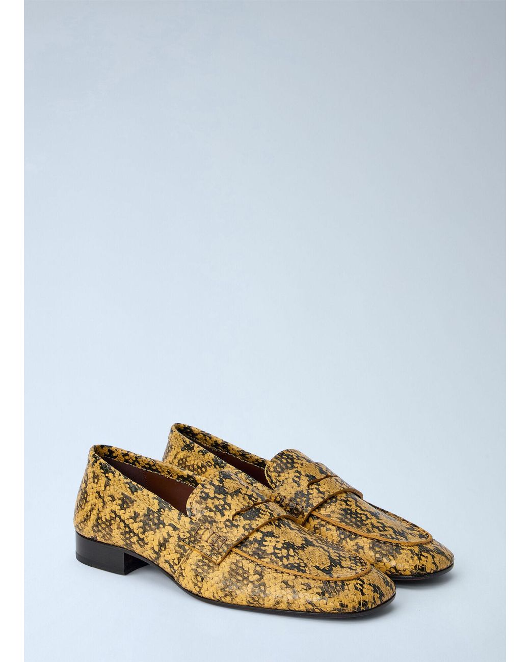 Dries Van Noten White Python-Print Leather Loafers