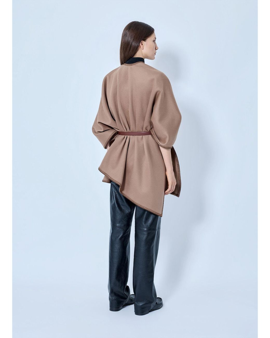 Max Mara Blue Belted Wool Wrap