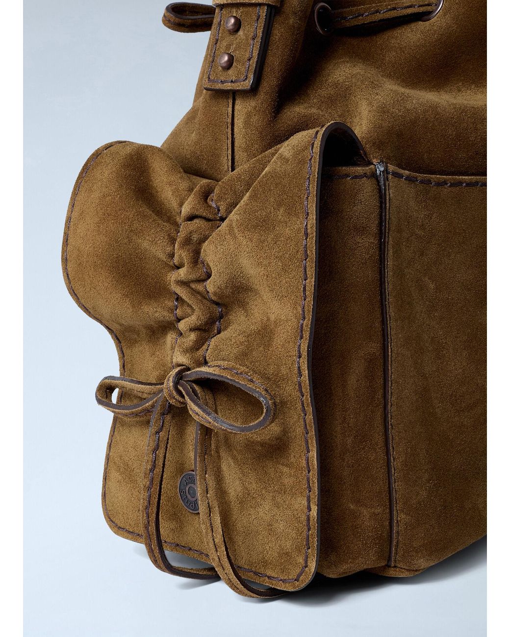 Acne Multicolor Suede Multipocket Bucket Bag