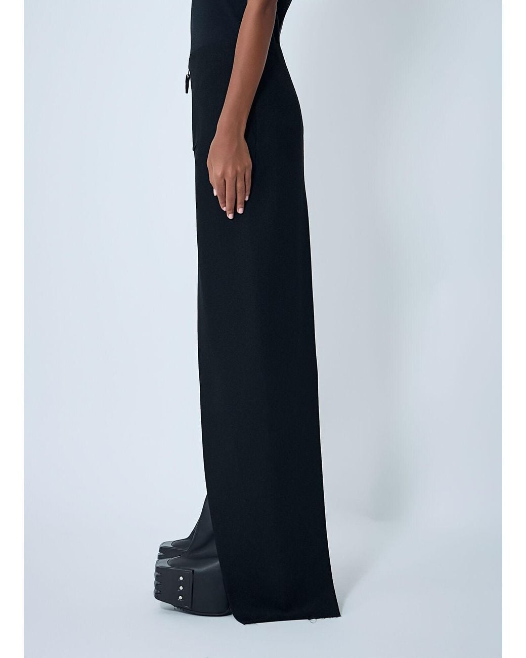 Rick Owens Blue Sliced Maxi Skirt