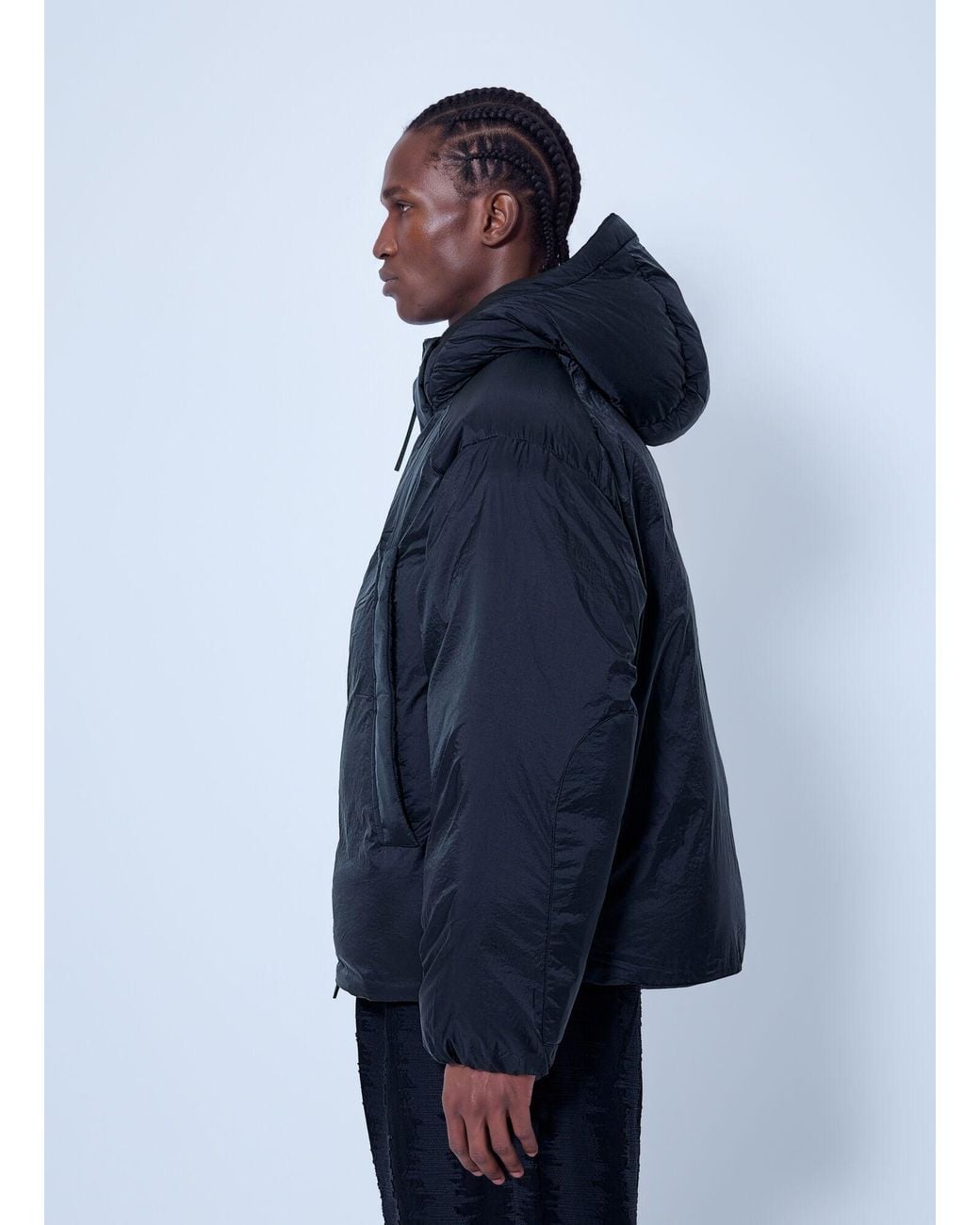 Y-3 Blue Hooded Puffer Jacket for men