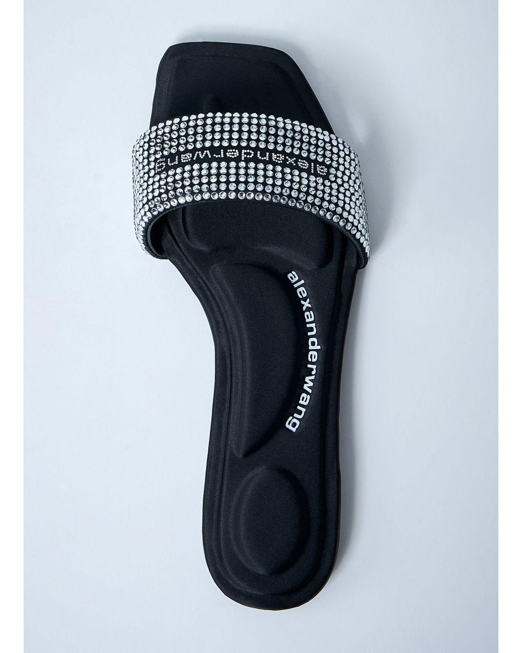 Alexander Wang White Embellished Logo Motif Slides