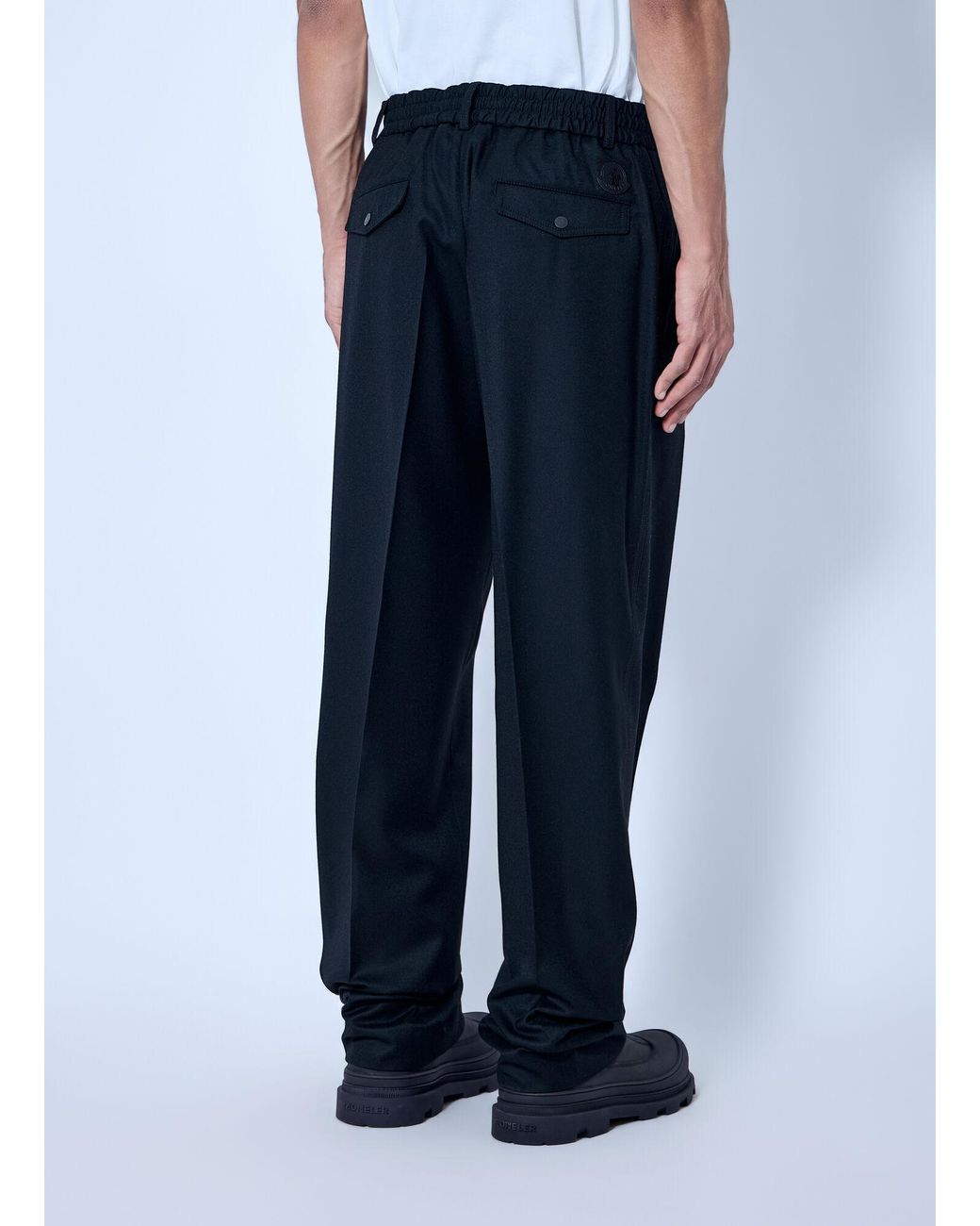 Moncler Blue Tailored Wool Trousers for men