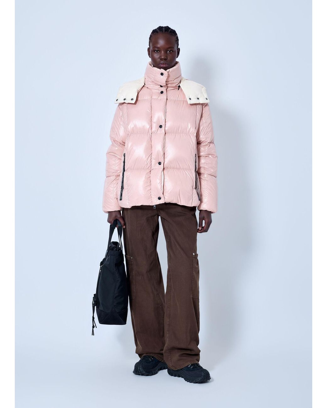 Moncler Pink Parana Hooded Short Down Jacket